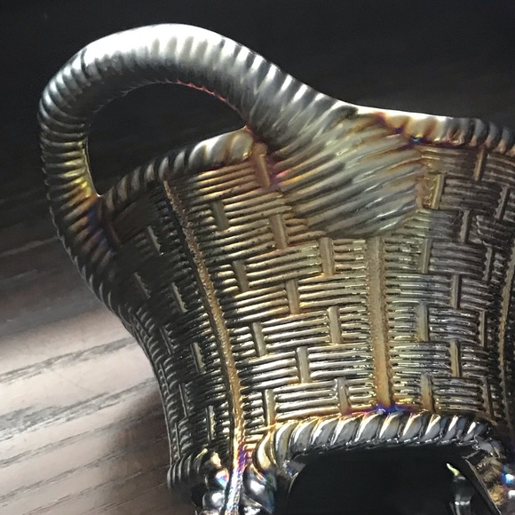 Vintage Northwood Carnival Glass Footed Basket Amethyst - Picture 9 of 11